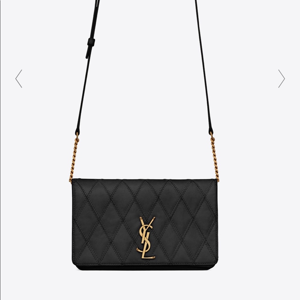 New ANGIE CHAIN BAG IN QUILTED LAMBSKIN black